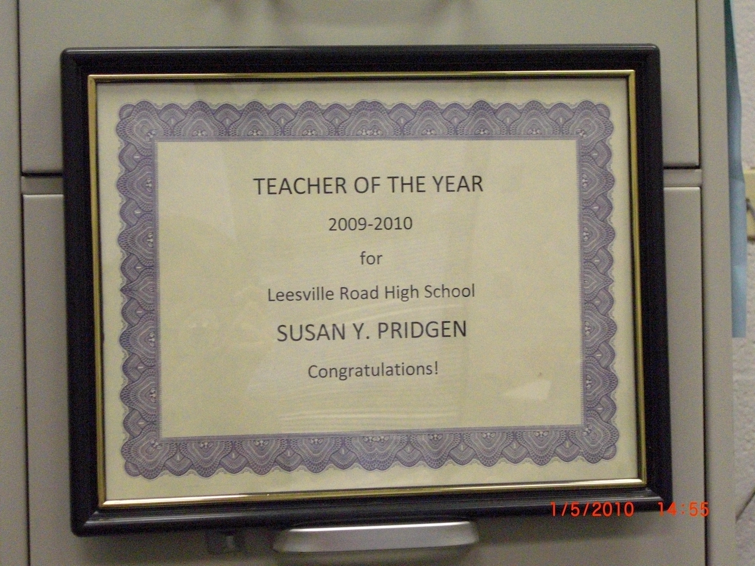 Pridgen wins Teacher of the Year