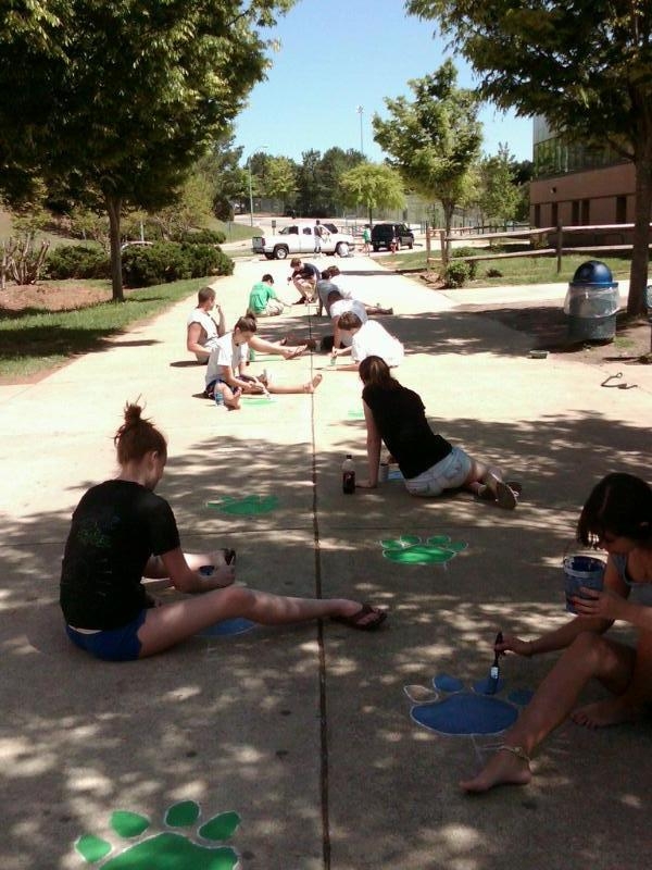 Key Club paints a paw print path