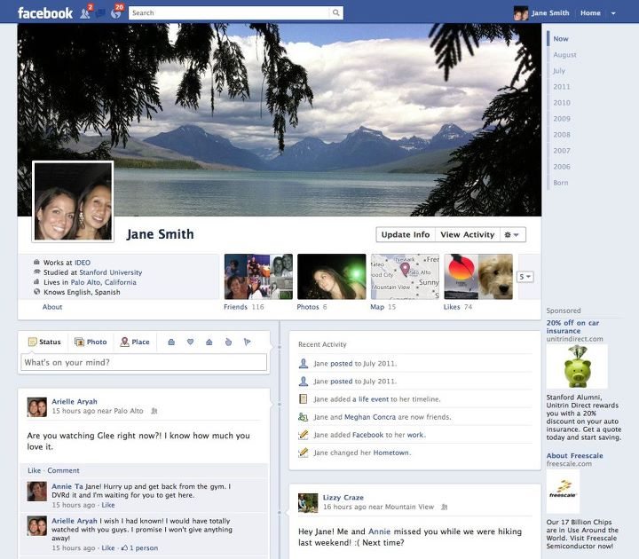 Facebook introduces timeline feature