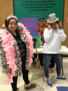 Left to right, Emma Berg, Sloane Coble and Jessie Browndorf, sophomores representing the FCCLA club booth. They strive to raise funds and awareness for Family Career Community Leaders of America (FCCLA).