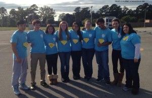 Pierce Do, Grant Nelson, Courtney Nelson, Hannah Daley, Emilie Burgess, Alli Perrin, Shafwat Islam and Brianna Reid, officers of the Executive Council and officers of the Freshman Council, are accompanied by Keysha Mayfield, exec advisor, on their trip to Havelock. They took part in the NCASC Eastern District’s Conference on Saturday, October 26.