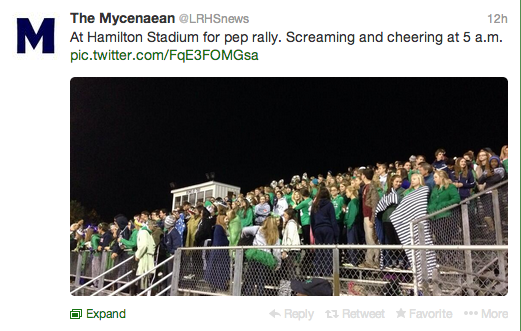 #WNCNBlitz: LRHS pep rally via Twitter
