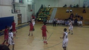 Junior Grayson Kelley takes a shot against the Middle Creek Mustangs. The Pride would go on to lose, 56-53.