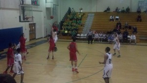 Junior Grayson Kelley takes a shot against the Middle Creek Mustangs. The Pride would go on to lose, 56-53. 