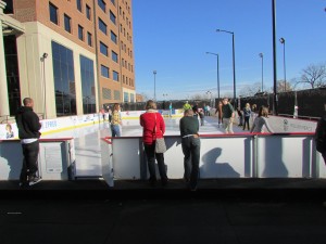 Raleigh’s winterfest ice rink is located in downtown Raleigh. Because of Raleigh’s warm weather, the rink is small and the price to maintain it is costly.  