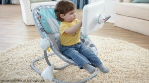 The Apptivity Seat by Fisher-Price features a stand and case for your iPad. Parents and professionals worry that the early childhood overexposure to Apple devices and other technology could have damaging effects on development.