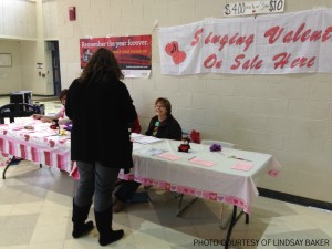 Brooke Sturdivant, sophomore, is one of the many Leesville students to purchase Singing Valentines this week. Applications are available in the main lobby during all lunches until Monday, February 10.