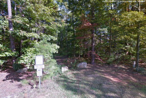 Looking north, the future intersection of the trail and the dead end of Whitley Dr., as also seen in this Oct. 2011 Google Earth screenshot.