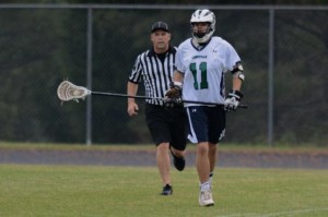 Senior Connor Boneham walks the ball up in a convincing win over Garner. Leesville claimed the Cap-8 championship with the win.