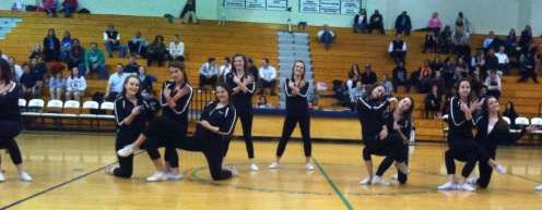 Dancing on the basketball court