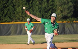 Leesville pitcher Ryan Sande throws during the 2nd inning. Sande pitched five innings and took the loss for the Pride.