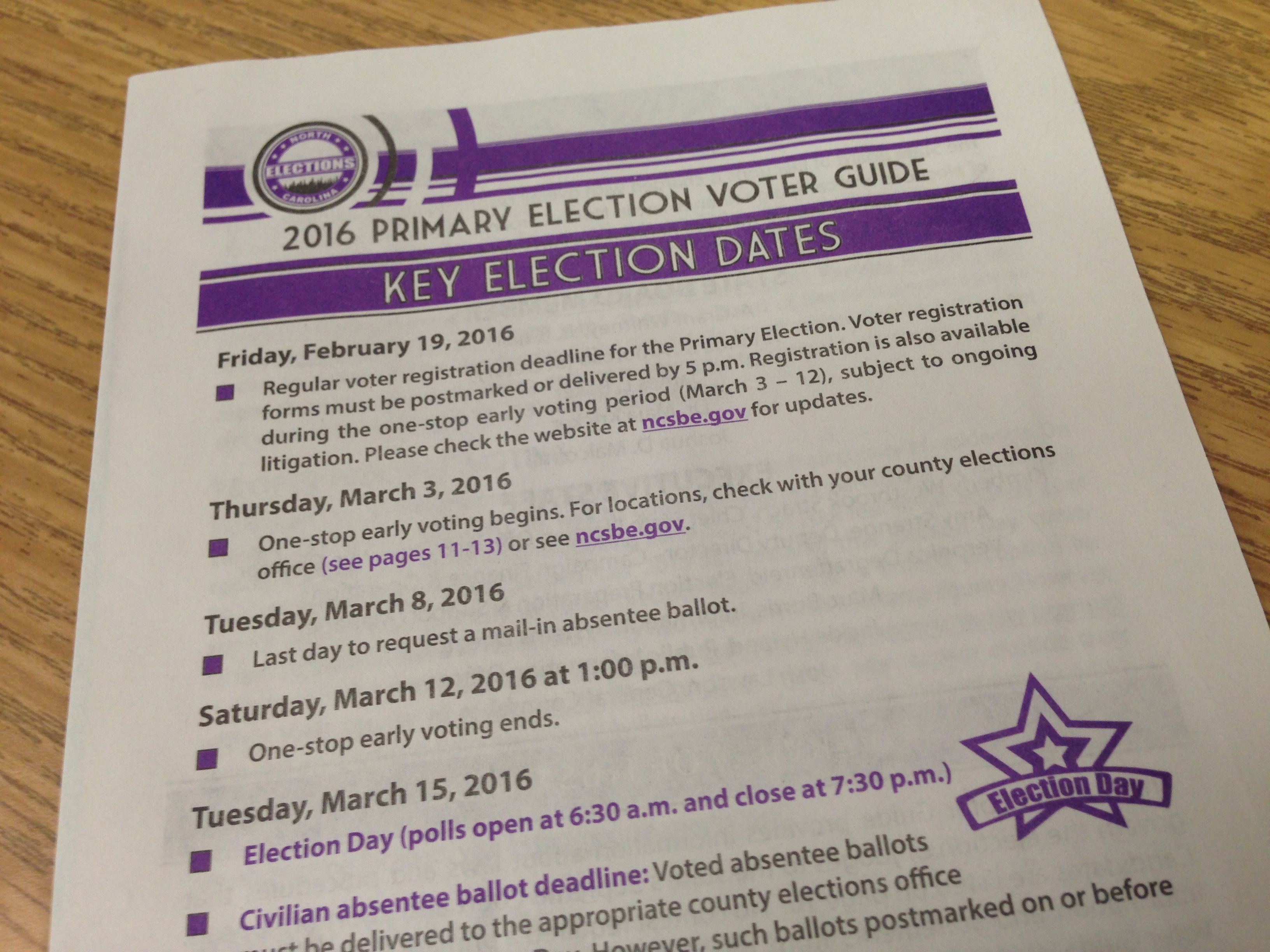 Details on the North Carolina primary