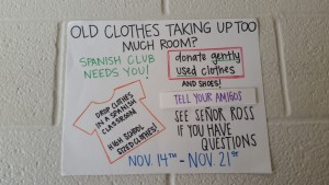 Spanish Club Organizes Clothing Drive