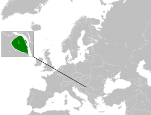 The Free Republic of Liberland is located on a disputed island between the Balkan states of Serbia and Croatia. (Map courtesy of Wikipedia user Elevatorrailfan)