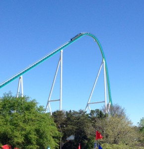 Fury 365 at Carowinds is one of the top rated roller coasters in the world. The ride also holds many coaster records, including the distinction as the world’s tallest giga coasters. (Photo courtesy of Ashley Tysiac)
