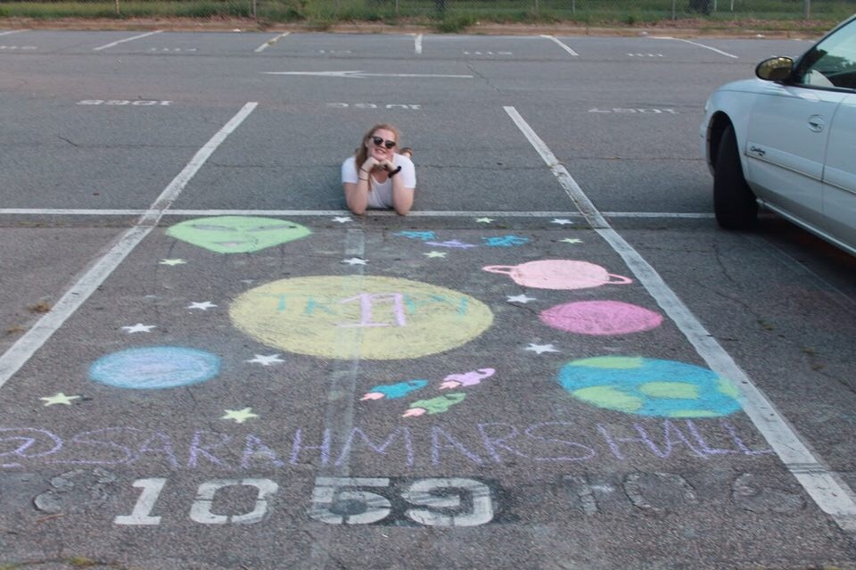 Seniors chalk spots before school year