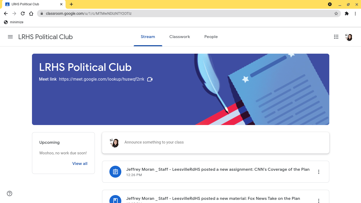 Political Club Starts the Second Semester with a New Adviser